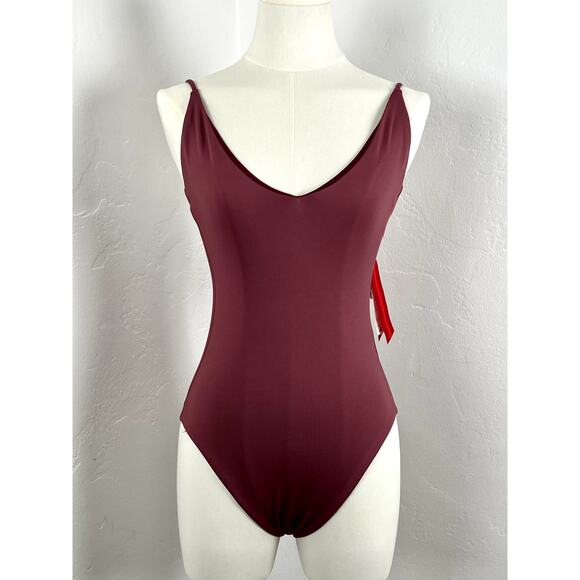 LEFT ON FRIDAY Desert Plum One Piece Bathing/Body Suit (NWT) Women's: Med - Picture 1 of 15